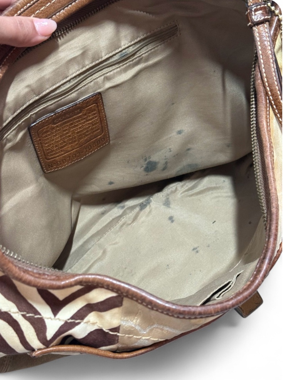VTG Y2K Large Coach Patchwork Hobo Leopard Zebra Monogram Turn Lock w/ Hangtags - Picture 8 of 14